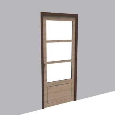 3 Glass Panel Interior Single Door