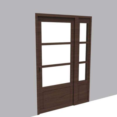 3 Glass Panel Bypass Door