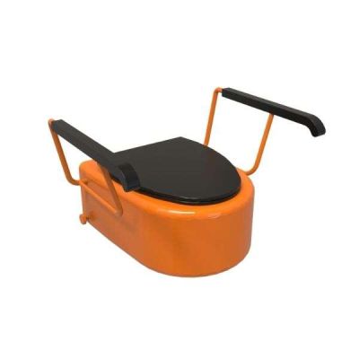 Toilet raiser with armrests and lid