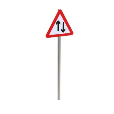Two Way Traffic Post Mounted Sign
