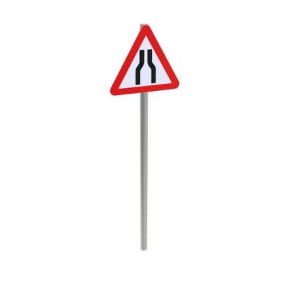 Road Narrows Both Sides Permanent Post Mounted Sign