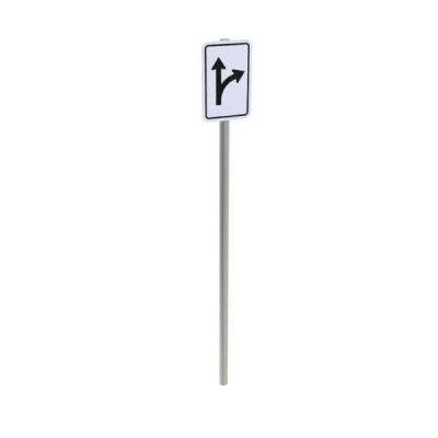 Right and Straight Thru Post Mounted Sign