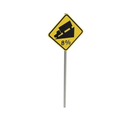 Hill (Percent Grade) Post Mounted Sign