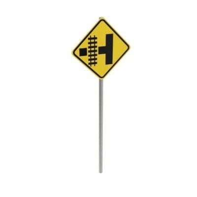 Highway-Light Rail Transit Grade Crossing Left Sign