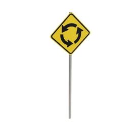 Sign For Circulation Roundabout Circulation Post Mounted Sign