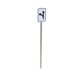 Left and Straight Thru Post Mounted Sign