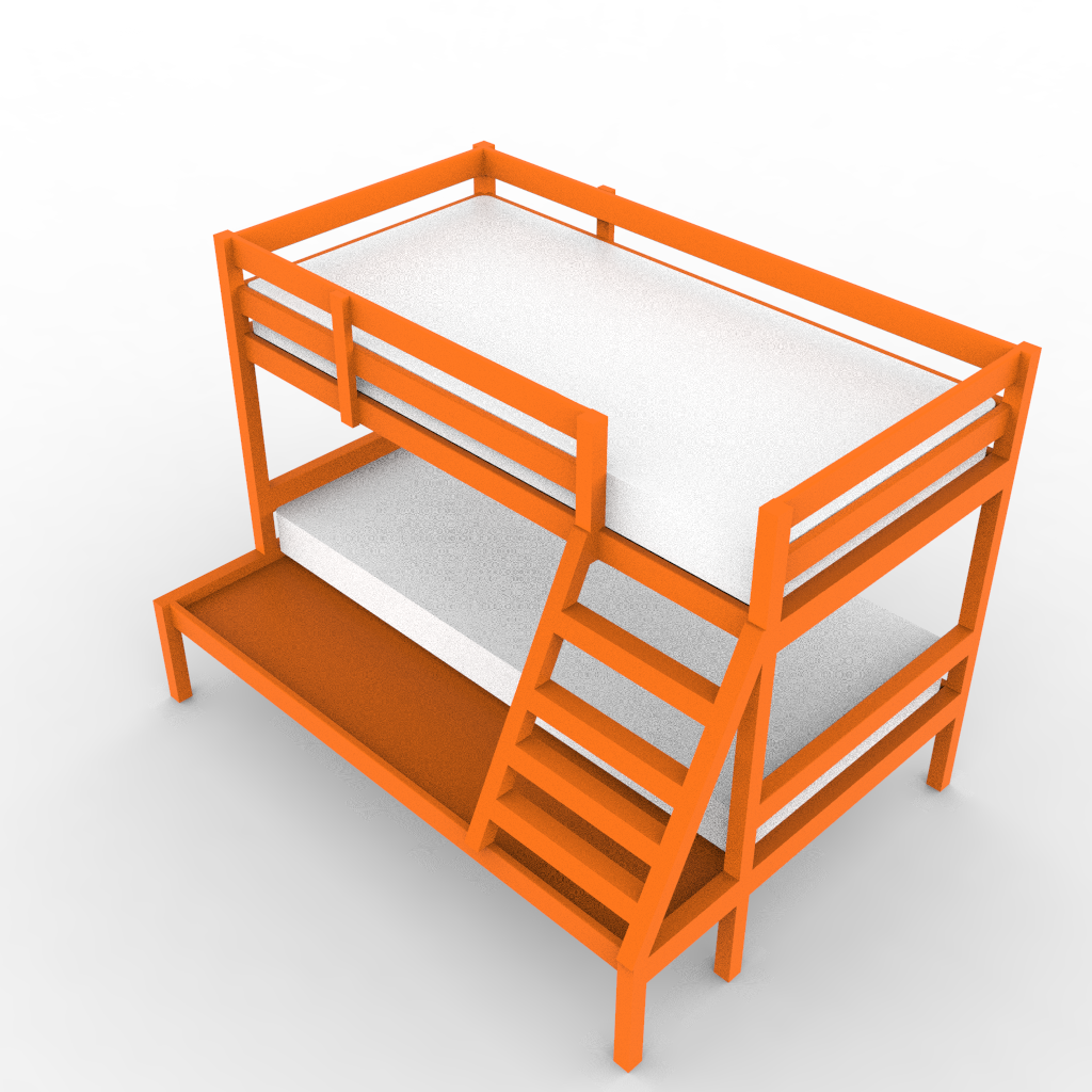 Twin Over Full Bunk Bed BIM Modeling services Provider
