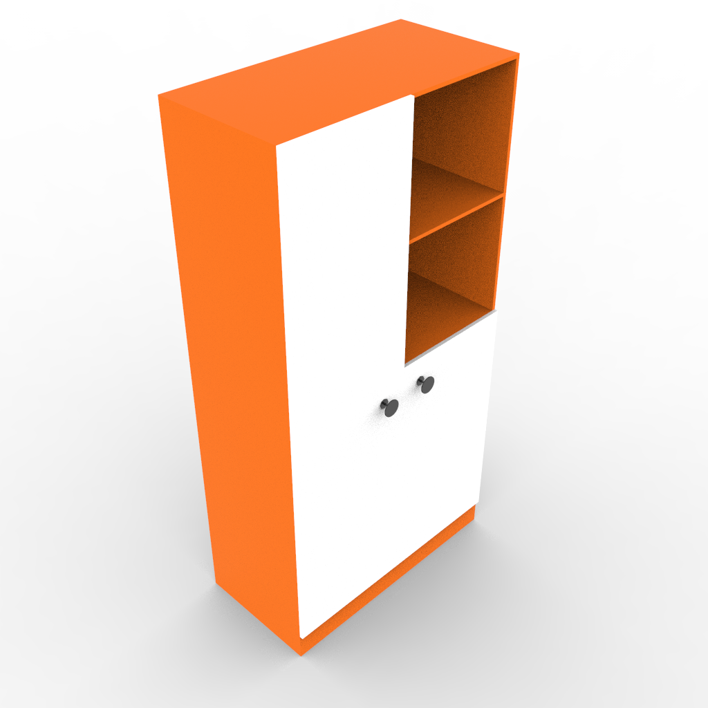 Ensemble Double Door Wardrobe With Open Shelves Revit Family Archives