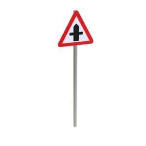Crossroads Ahead Post Mounted Sign