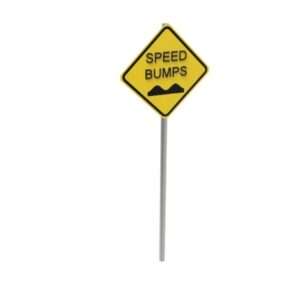 Speed Bumps Post Mounted Sign