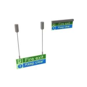Ceiling Mounted Fire Exit Keep Clear Multi-Message Sign